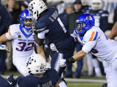 No. 20 Boise State runs over Utah State for 56-21 win