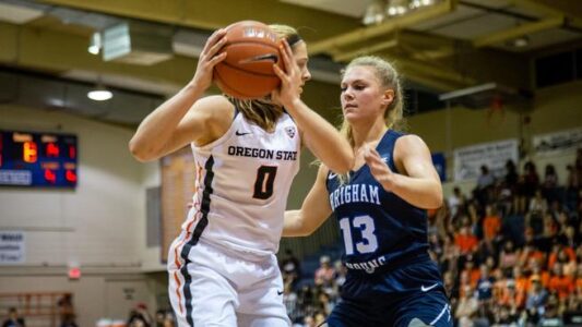 No. 4 Oregon State wins 11th straight, beats BYU 65-34