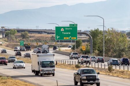 Temporary bridge to carry Interstate 80 traffic over tracks