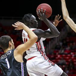 Allen leads Utah in 98-67 blitz over Central Arkansas