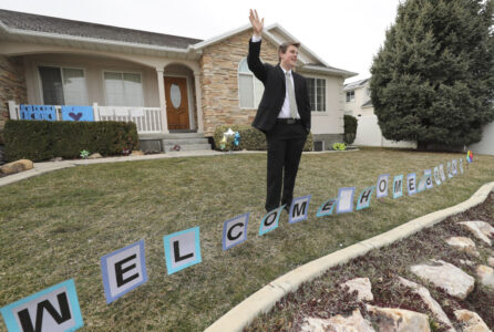 Parade of Motorists Welcome Home Missionaries While Honoring Social Distancing
