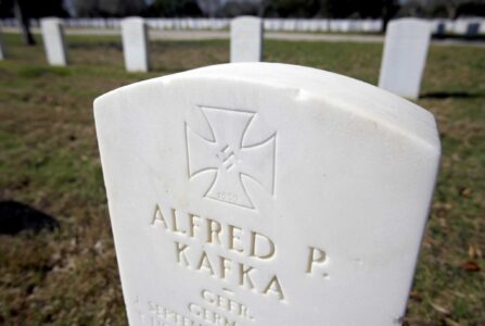 The headstone for World War II prisoner of war Alfred P. Kafka is seen Tuesday Feb. 7, 2012 at Ft. Sam Houston National Cemetery. Some 141 POWs are interred at the cemetery normally reserved for U.S. veterans and their spouses.

(William Luther/wluther@express-news.net)