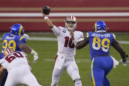 Jimmy Garoppolo throws 3 TD passes, 49ers beat Rams 24-16