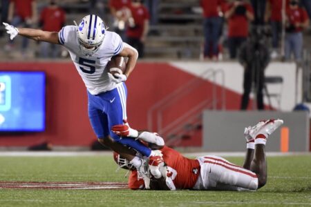 Wilson throws 4 TDs in No. 14 BYU’s 43-26 win over Houston