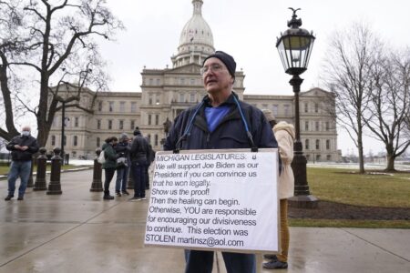 Heavily fortified statehouses around US see small protests