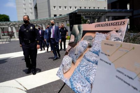 Prosecutors in LA announce sweep in fentanyl overdose deaths