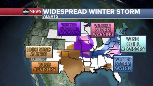 75 million Americans under alert for winter storm, chilling temperatures