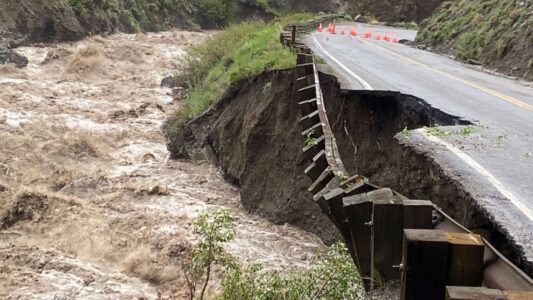 Yellowstone closes after ‘unprecedented’ rain washes out roads