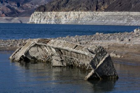 World War II-era boat emerges from shrinking Lake Mead