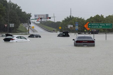 Heavy rain floods streets across Dallas-Fort Worth area