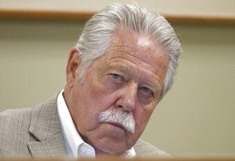 FILE - Utah Sen. Gene Davis, D-Salt Lake City, looks on during a hearing at the Utah State Capitol on June 13, 2018, in Salt Lake City. Davis resigned after six terms in office on Wednesday, Oct. 19, 2022, hours after legislators from both parties demanded it and leadership stripped him of committee assignments. (AP Photo/Rick Bowmer, File)