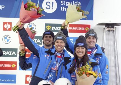 Latvia sweeps luge races, Sweeney wins 4th medal of season