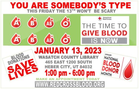 Wasatch County Library Blood Drive