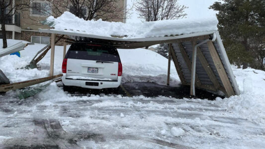 Awning In Heber City Collapses Under Heavy Snow Sunday