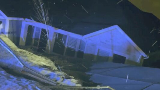 2 empty suburban Utah homes collapse down hill; nobody hurt