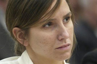 FILE - Kouri Richins, a Utah mother of three who authorities say fatally poisoned her husband, Eric Richins, then wrote a children's book about grieving, looks on during a bail hearing, June 12, 2023, in Park City, Utah. The estate of Kouri Richins’ late husband filed a lawsuit against her on Tuesday, June 27, seeking over $13 million in damages. (AP Photo/Rick Bowmer, Pool, File)