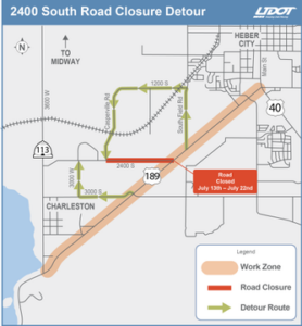 Heber City Road Construction To Close 2400 South July 13-22