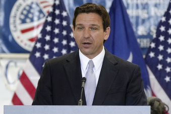 FILE - Republican presidential candidate Florida Gov. Ron DeSantis speaks at an event on July 18, 2023, in West Columbia, S.C. DeSantis is taking his presidential campaign to Utah, prioritizing a state where rival Donald Trump has struggled in the past.(AP Photo/Meg Kinnard, File)