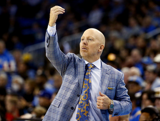 FILE - UCLA head coach Mick Cronin directs his players against Arizona during the first half of an NCAA college basketball game March 4, 2023, in Los Angeles. (AP Photo/Ringo H.W. Chiu, File)