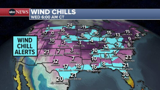 Millions of Americans under wind chill alerts as winter storm brings heavy ice, snow, rain to Northwest