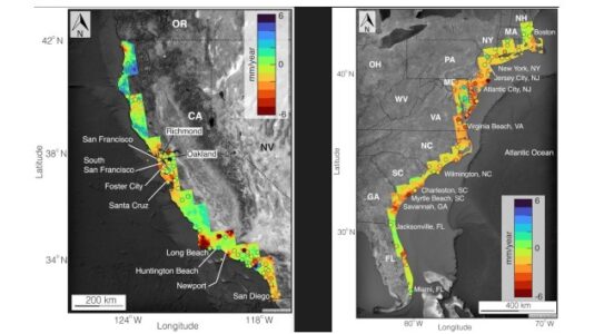 Coastal US cities are sinking as sea levels continue to rise, new research shows