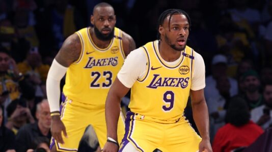 LeBron James and Bronny James make history playing together for Lakers