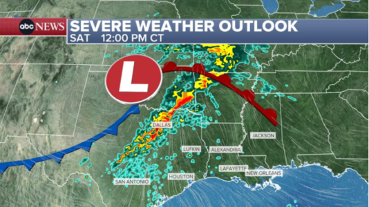 Severe weather across the South may bring tornadoes